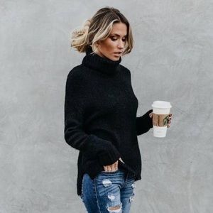 VICI black super soft turtleneck sweater size xs